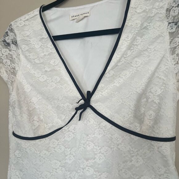 Aeropostale White Lace Crop Top - Picture 2 of 5
